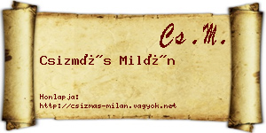 Csizmás Milán névjegykártya