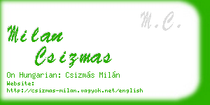 milan csizmas business card